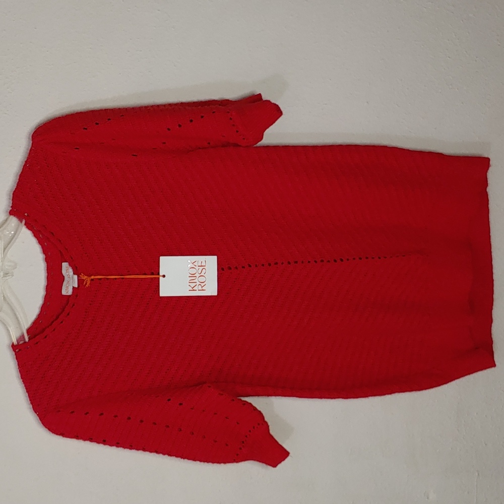 Knox Rose Red Knit Short-Sleeve Sweater